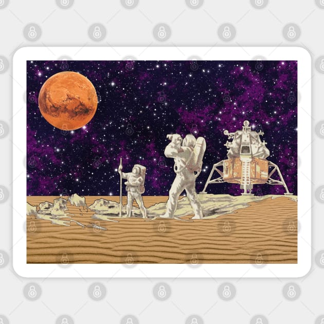 Retro Astronauts In Space Sticker by CANJ72